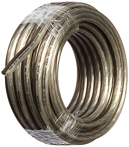 Rockford Fosgate RFWP16-30 - 30 ft Speaker Wire, 16 AWG Frosted Black/Silver Rockford Fosgate RFWP16-30 - 30 ft Speaker Wire, 16 AWG Frosted Black/Silver